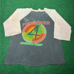 Foreigner Vintage Raglan Concert Tour 70s 80s 19x22 Band T Shirt